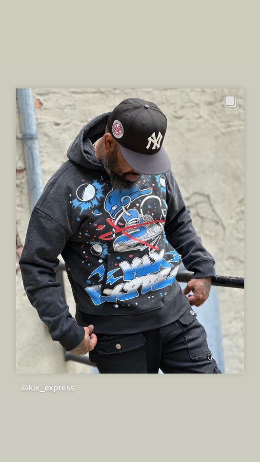 Hustle And Grind Kix Express Street Wear Hoodie
